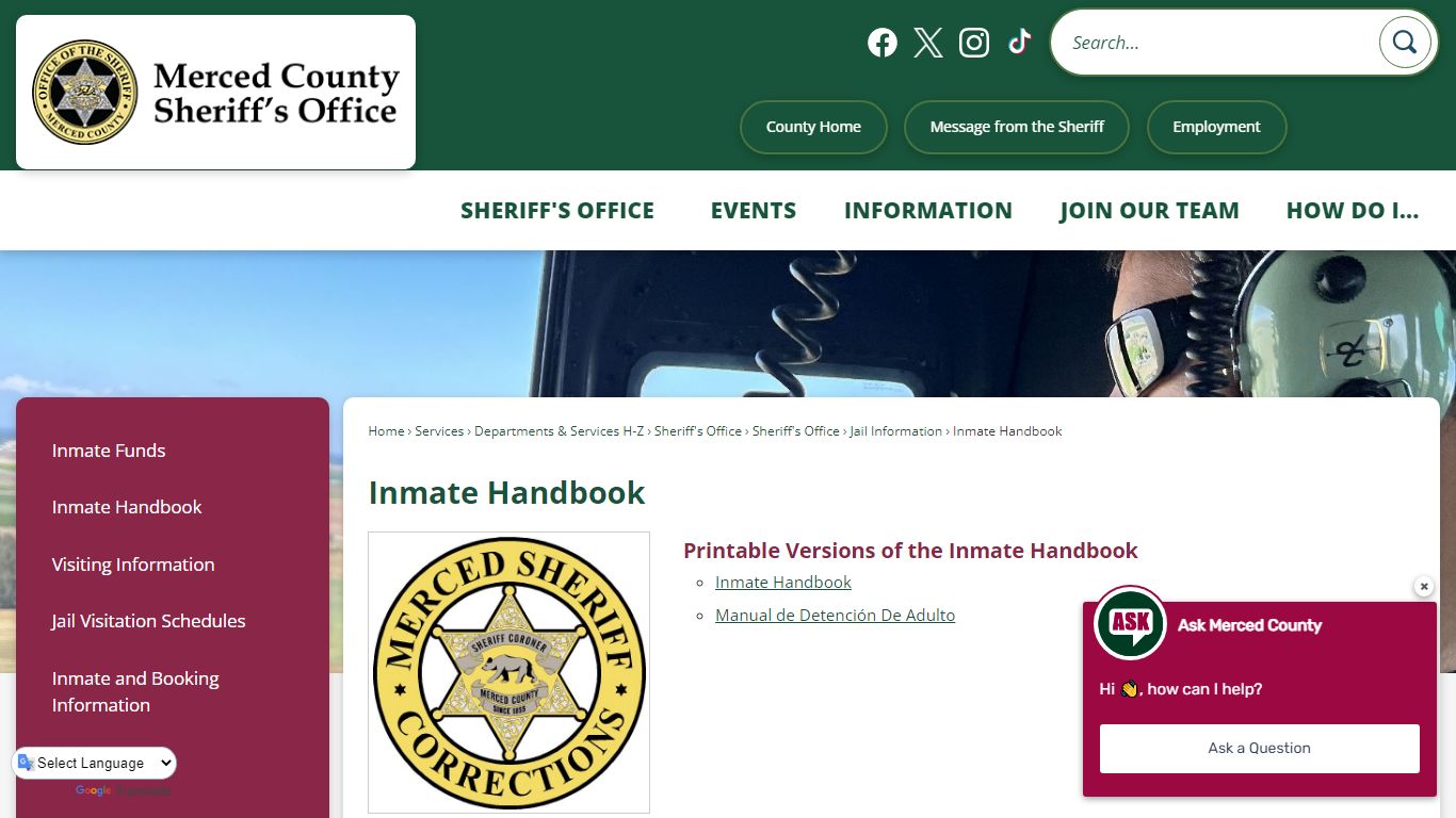 Inmate Handbook | Merced County, CA - Official Website